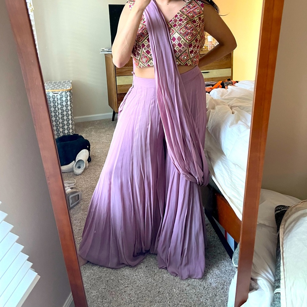 Purple Palazzo / Sari Indian Outfit!